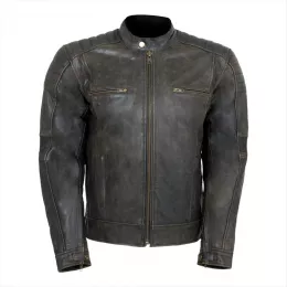 Мотокуртка CRISPY кожаная коричневая