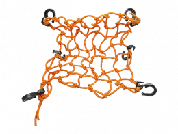 Сетка багажная оранжевая пластик. крючок 40x40