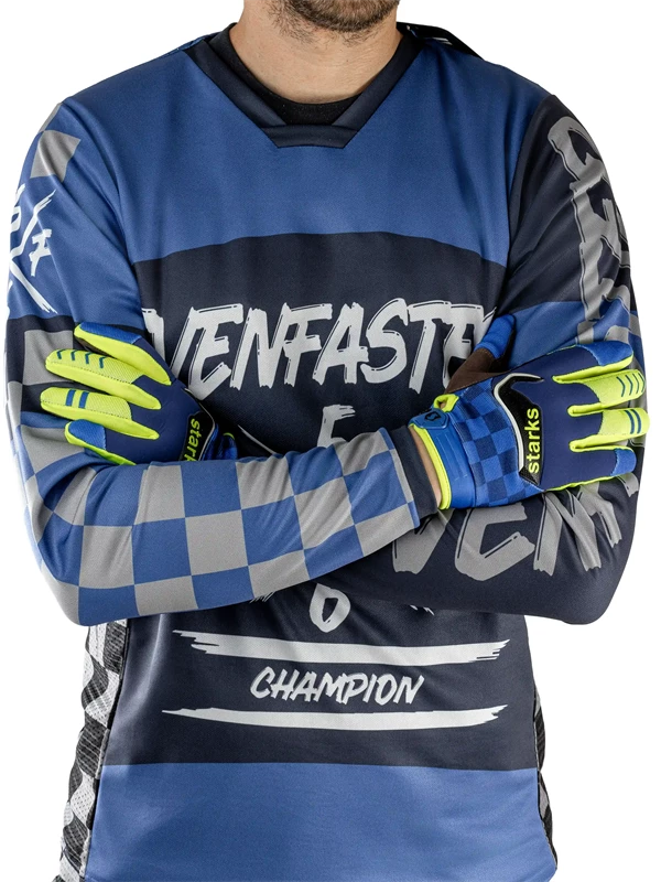 Мотоперчатки Phoenix V3 Синий/Hi-Viz