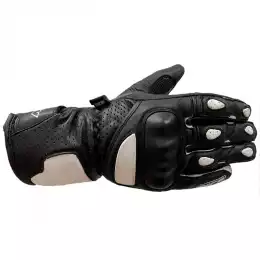 Мотоперчатки Flash длинные черно-белые