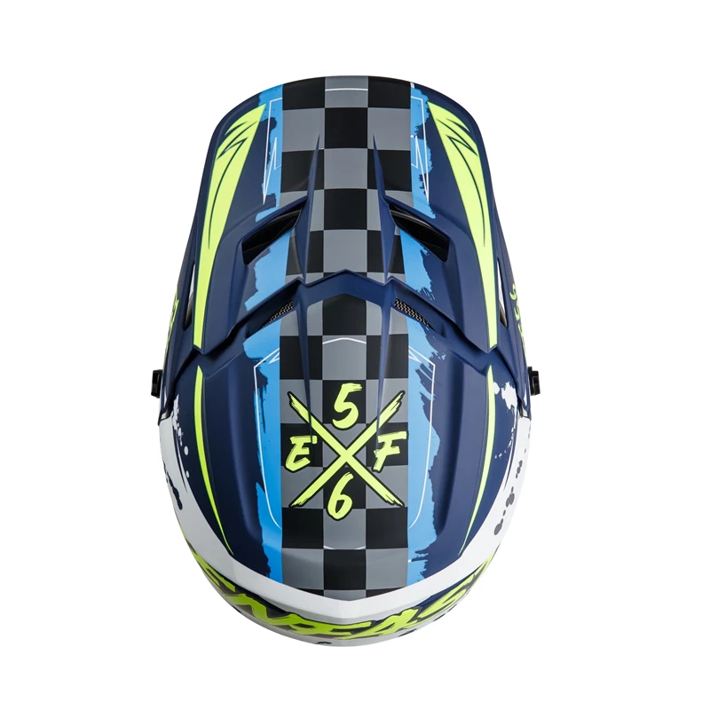 Мотошлем EF56 Base MX сине-белый-HiViz матовый
