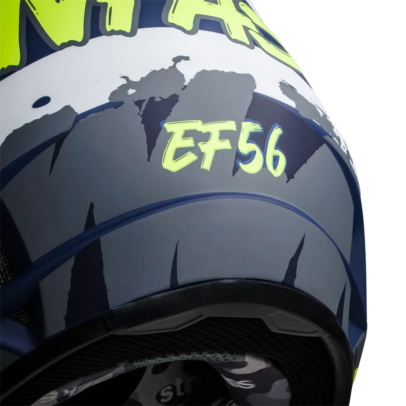 Мотошлем EF56 Base MX сине-белый-HiViz матовый