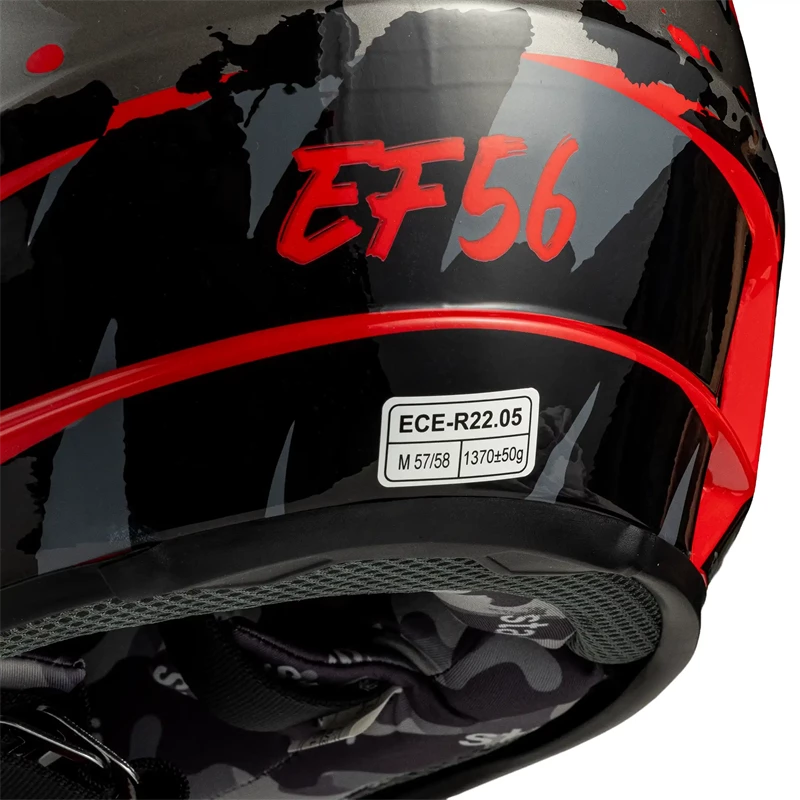 Мотошлем EF56 Base MX красно-серый