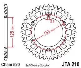 Звезда ведомая алюминиевая JTA210