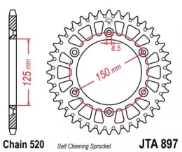 Звезда ведомая алюминиевая JTA897