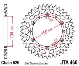 Звезда ведомая алюминиевая JTA460