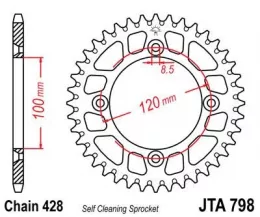 Звезда ведомая алюминиевая JTA798