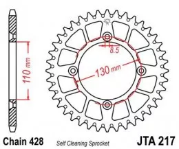 Звезда ведомая алюминиевая JTA217