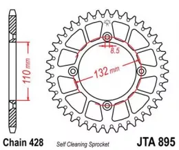 Звезда ведомая алюминиевая JTA895