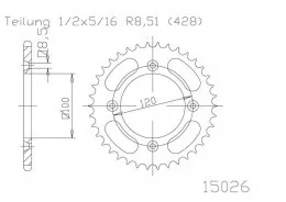 Звезда ведомая алюминиевая 51-15026