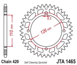 Звезда ведомая алюминиевая JTA1465