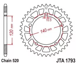Звезда ведомая алюминиевая JTA1793