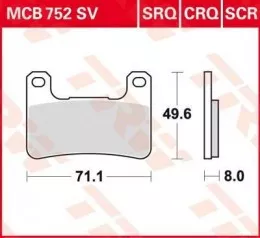 Колодки тормозные дисковые MCB752SV