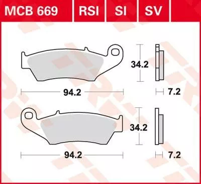 Колодки тормозные дисковые MCB669RSI