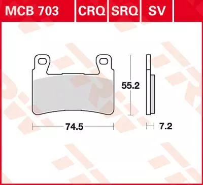 Колодки тормозные дисковые MCB703CRQ