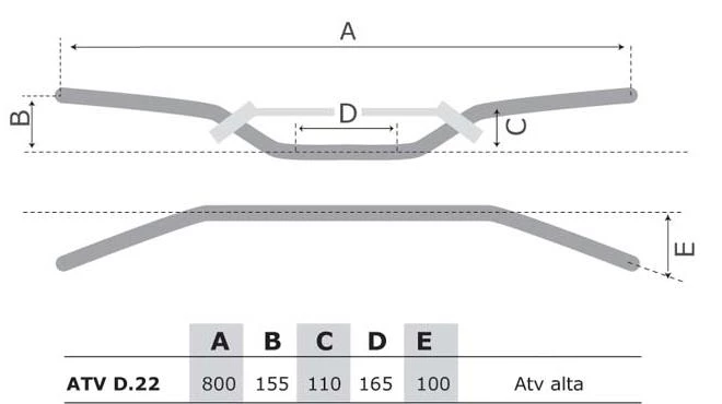 Руль ATV D22 черный